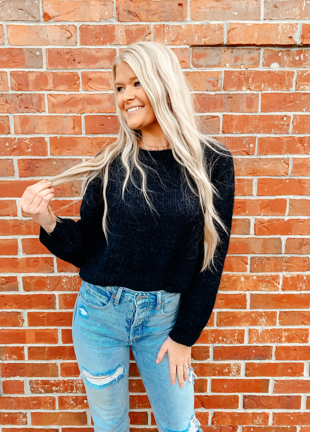 Black Cropped Sweater