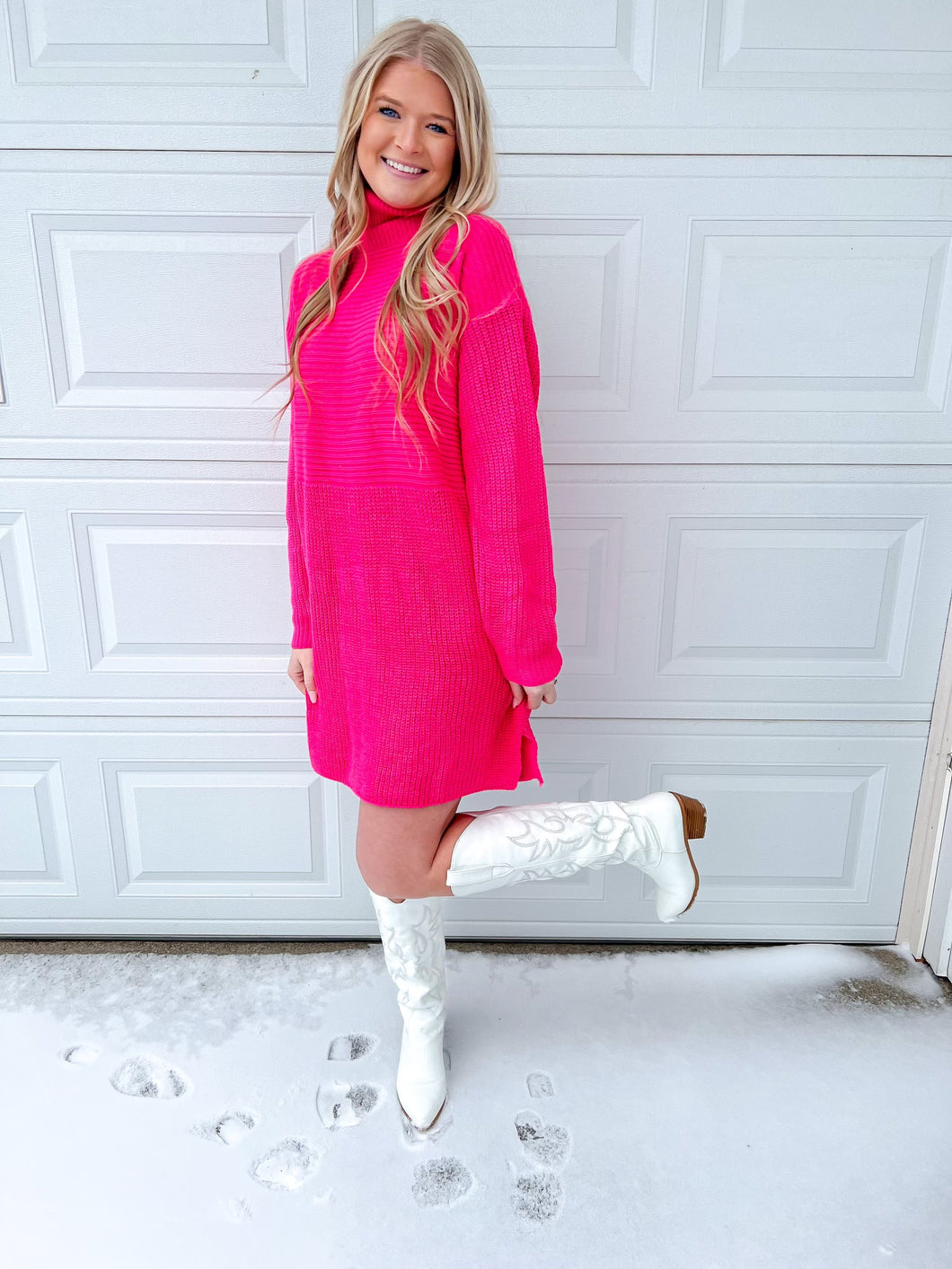 Pretty In Pink Sweater Dress